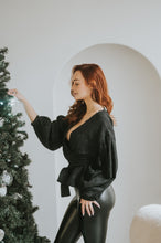 Charger l'image dans la galerie, Chemisier Jacquard Noir