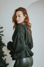 Charger l'image dans la galerie, Chemisier Jacquard Noir