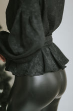 Charger l'image dans la galerie, Chemisier Jacquard Noir