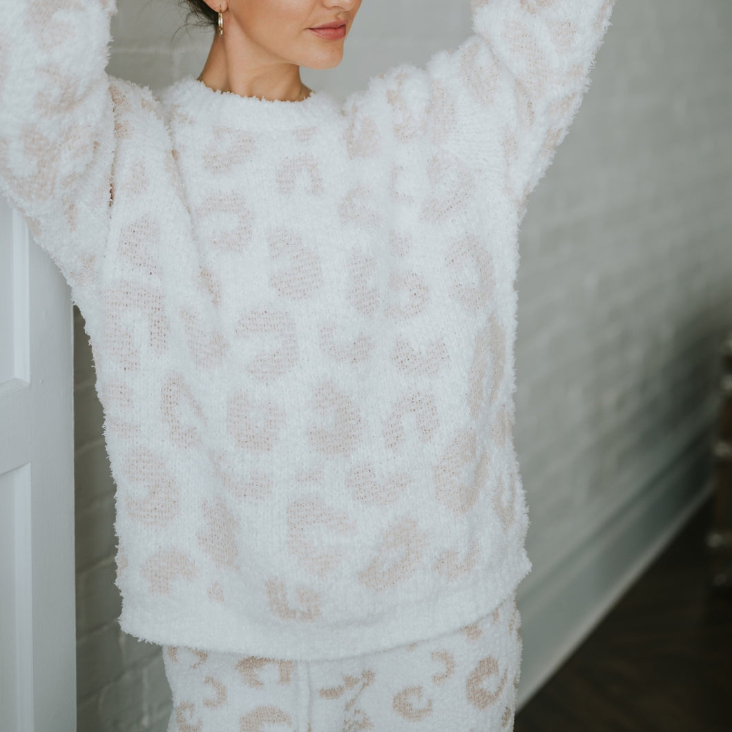 Pull en leopard - Vieux rose